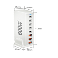 Miniatyrbild 4 av 6: 600W Gan Snabb Ladda 3.0 USB Typ C Laddare 8-portar