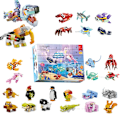 Miniatyrbilde 2 av 7: Jul Advent Kalender Byggeklosser Eske Dyr Insekter Gjør det selv Bygning Klosser Modell Nedtelling Kalender Jule gave leketøy