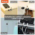 Miniatyrbilde 5 av 8: PZOZ 6 stk kabel organisering ledelse ledning holder usb kabel vinder skrivebord ryddig klemmer for mus øretelefon ledning data linje beskytter