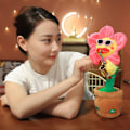 Miniatyrbillede 3 af 5: Musical Sang Dans Legetøj Repeating Taling Record Speaking Solflower Soft Plysh