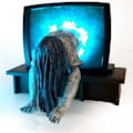 Miniatyrbillede 1 af 10: Horror Film Skulptur Oplyst 3D Model Harpiks Håndværk Hjem Fest Dekor Statue Figur