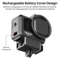 Miniatyrbillede 5 af 7: Plast kamera bur til GoPro Hero 11 10 9 sort hus etui mikrofon og fyld lys kold sko vlog tilbehør