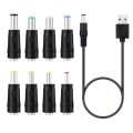 Miniatyrbild 2 av 6: 8in1 5V USB till DC 5,5x2,1mm 3,5mm 4,0mm 4,8mm 6,4mm 5,5x2,5mm 6,3mm Plug Laddning sladd för fläkt högtalare router LED  Lampa och mer