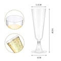 Miniatyrbillede 2 af 10: 25 stykker 150ml Plastik Champagne Fløjter Engangs Mousserende Bar Kopper Klar Pink Ristning Kop