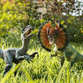Miniatyrbild 5 av 7: Jurassic World Simulation Dinosaur Toy Solid Velociraptor & Dilophosaurus Boy Toys