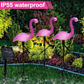 Miniatyrbillede 5 af 9: 3 STK Flamingo Solar Lys IP55 Vandtæt LED Pink Flamingo Stake Lys Landskab Jord Lampe