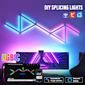 Miniatyrbillede 2 af 7: Smart Wall Lampe RGBIC Lys Bar DIY Atmosfære Nat Lys APP Musik Rhythm TV Baggrundsbelysning