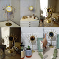 Miniatyrbild 5 av 7: Guld Ögon Bord Spegel  Smink Speglar Boho Hem Inredning Vardagsrum Inredning Sovrum Kosmetik Kläding Bordskiva