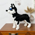 Miniatyrbilde 5 av 9: By Dyr Bygning Klosser Mikro Hund Husky Dachs Kjæledyr Modell Diamant Blokker Søte Leker