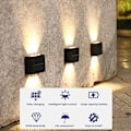 Miniatyrbillede 2 af 8: 6 Styks Solar Væg Lampe Udendørs Sol Lys Vandtæt Op Og Ned Lysende Belysning Gårdsplads Gade Landskab Have Dekor Væg Lys