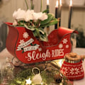 Miniatyrbillede 5 af 6: Glædelig jul metal slæde med lys jul håndværk tilbehør indendørs pynt