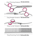 Miniatyrbillede 6 af 7: Professionel Hunde Saks Kit Safe Runde Tips Rustfrit Stål Kæledyr Grooming Clippers
