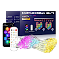 Pikkukuva 1 / 7: 400 LEDiä Älykäs verho valot sovellus ohjaus LED jono RGB keiju valot