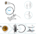 Miniatyrbillede 5 af 7: 360 grader Fleksibel Skrivebord Lampe Holder E27 Base Lys Socket Svanehals Clip-On Kabel Med On Off Switch
