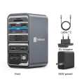 Miniatyrbilde 6 av 10: Dokkingstasjon 4K/60Hz Dobbel skjerm skjerm med 2 HDMI VGA RJ45 USB C Splitter hub