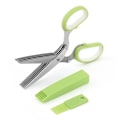 Miniatyrbilde 7 av 7: Multifunksjonell Muti Lag Rustfritt Stål Kniver Flerlags Kjøkken Saks Skålløk Kutter Urte Laver Krydder Kok Verktøy Kutt