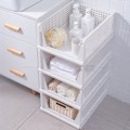 Miniatyrbilde 3 av 7: Sammenleggbar oppbevaring stativ oppbevaring kurv garderobe klær lagdelt skillevegg hylle organisere oppbevaring stativ