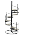 Miniatyrbillede 3 af 8: Roterende Stige Design Spiral Plante Stativ Jern Blomst Gryde Holder Hylde Plads Besparelse Blomst Kryde Rack