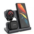 Miniatyrbilde 1 av 7: 15W 3 In 1 Trådløs lader Stativ Rask Lading Dokk stasjon for Samsung Z Fold 3 S21 S20 Galaxy Watch 5 4 3 Active 2  S3 S4 Buds