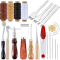 Miniatyrbild 1 av 9: Professionellt Läder Hantverk Verktyg Kit Hand Sömnad Söm Punch Carving Arbete Sadel Set Tillbehör