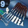 Miniatyrbillede 7 af 7: 9 stk Blomster Kunst Skraber Tekstur Kunst Palette Kniv Specialformet skraber
