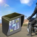 Miniatyrbillede 3 af 5: USB Solar Opladning LCD Motorcykel TPMS Dæk Tryk Dæk Temperatur Overvågning Alarm System med 2 Sensorer