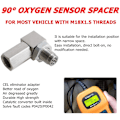 Miniatyrbild 3 av 7: Bästa kvalitet Bung Extension Catalytic Converter O2 Oxygen Sensor Spacer Oxygen Sensor Extender 90 Degree P0420 P0430 Silver