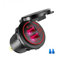 Miniatyrbilde 6 av 10: Dobbel USB Bil lader Socket Vanntett 12V/24V QC3.0 USB ABS Rask lader Socket Strøm Uttak med Touch Switch