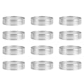 Miniatyrbillede 1 af 7: 12 Pakke Rustfrit Stål Tærte Ringe,Pperforeret Kage Mousse Ring,Cake Ring Form,Round Kage Bage Værktøj