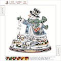 Miniatyrbild 2 av 5: 5D Snögubbe Diamant Målning Skrivbord Ornament Kits Jul Snögubbe Diamant Konst till Jul Dekorationer Ornament