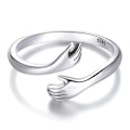 Miniatyrbilde 1 av 10: 925 Sterling sølv klem varme og kjærlighet hånd justerbar ring for kvinner fest smykker