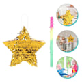 Pikkukuva 6 / 6: Kultainen Tähti Pinata Juhla Fiesta Pinata Perinteinen Tähti Pinata Käsintehty Pinata Tikkulla