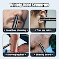 Miniatyrbillede 5 af 9: Elektrisk Næse Hår klipper Genopladelig Multi kinetisk Barbering To-i-en Unisex Barbering Næsetrimmer