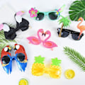 Miniatyrbild 5 av 5: Hawaiian Fest Solglasögon Flamingo Tropical Luau Pool Beach Fest Dekoration Tillbehör Roliga glasögon