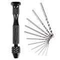 Miniatyrbild 4 av 9: Mini Mikro Aluminium Hand Drill Med Keyless Chuck HSS Stål Twist Drill Bit
