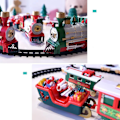 Miniatyrbilde 6 av 9: Batteri drift jernbane tog med lyd & lys jernbane bil leker jule tog tre pynt