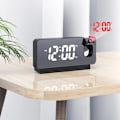 Miniatyrbild 2 av 7: Bästa kvalitet Projektion Varm Klocka för sovrum LED Digital Klocka Projektion på tak Vägg Laddbar Tid Temperatur Display Snooze