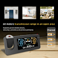 Miniatyrbild 6 av 6: Väder station termometer elektronisk projektion väder prognos temperatur och fuktighet digital alarm klocka
