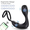 Pikkukuva 4 / 8: Bluetooth APP Mies Eturauhanen Hieronta Vibraattori Kaksoisrengas Viive Siemensyöksy Anal Plug Stimulaattori Aikuisten Seksi lelut