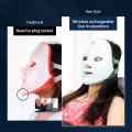 Miniatyrbillede 7 af 7: Genopladelig ansigtsbehandling LED maske 7 farver LED foton terapi skønhed maske