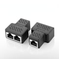 Pikkukuva 2 / 5: RJ45 1 1/2 LAN Ethernet verkko kaapeli naaras jakaja sovitin liitin jakaja jatkolaite liitin