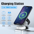 Pikkukuva 4 / 8: 3 In 1 taitettava magneettinen langaton laturi teline iPhonelle 14, 13, 12 Pro/Max/Plus, AirPods 3/2 Station telakka