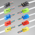 Pikkukuva 3 / 9: Cat6 Pass Through liittimet, eri värit, EZ puristus modulaarinen liitin kiinteälle tai säikeiselle UTP verkko kaapelille