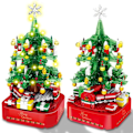 Miniatyrbilde 2 av 5: By juletre Roterende Musikk Eske Bygning Klosser Venner Julenissen LED Lys Skinner Xmas Klosser Leker