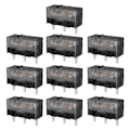 Miniatyrbillede 9 af 10: Micro Switch Micro Knap Guld Contactor 80 Million Click Life 3 Pin Sort Prik