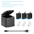 Miniatyrbillede 2 af 10: 1220mAh 3Pack Batteri 3 Slots LED Lys Batteri Oplader Opbevaring Boks Type C Kabel