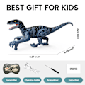 Miniatyrbild 8 av 8: Sinovan Fjärrkontroll Dinosaurie Leksaker för Barn 2,4GHz Robot Walking Dinosaur Leksaker