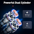 Miniatyrbillede 5 af 7: Dæk Inflator Bærbar Bil Luft Kompressor 250W Dobbelt Cylinder Elektrisk Dæk Pumpe