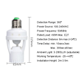Miniatyrbillede 6 af 6: PIR Motion Sensor E27 Socket Konverter Ampul LED E27 Lampe Base Intelligent Switch Lys
