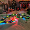 Miniatyrbillede 3 af 9: Jul Dinosaur Legetøj Create A Dinosaur World Road Race-Flexible Track Santa Claus Bil